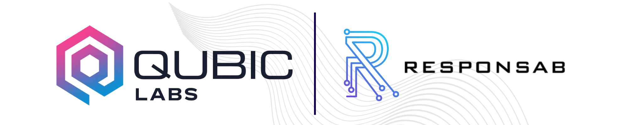 qubic labs and responsab logos together with a grey background