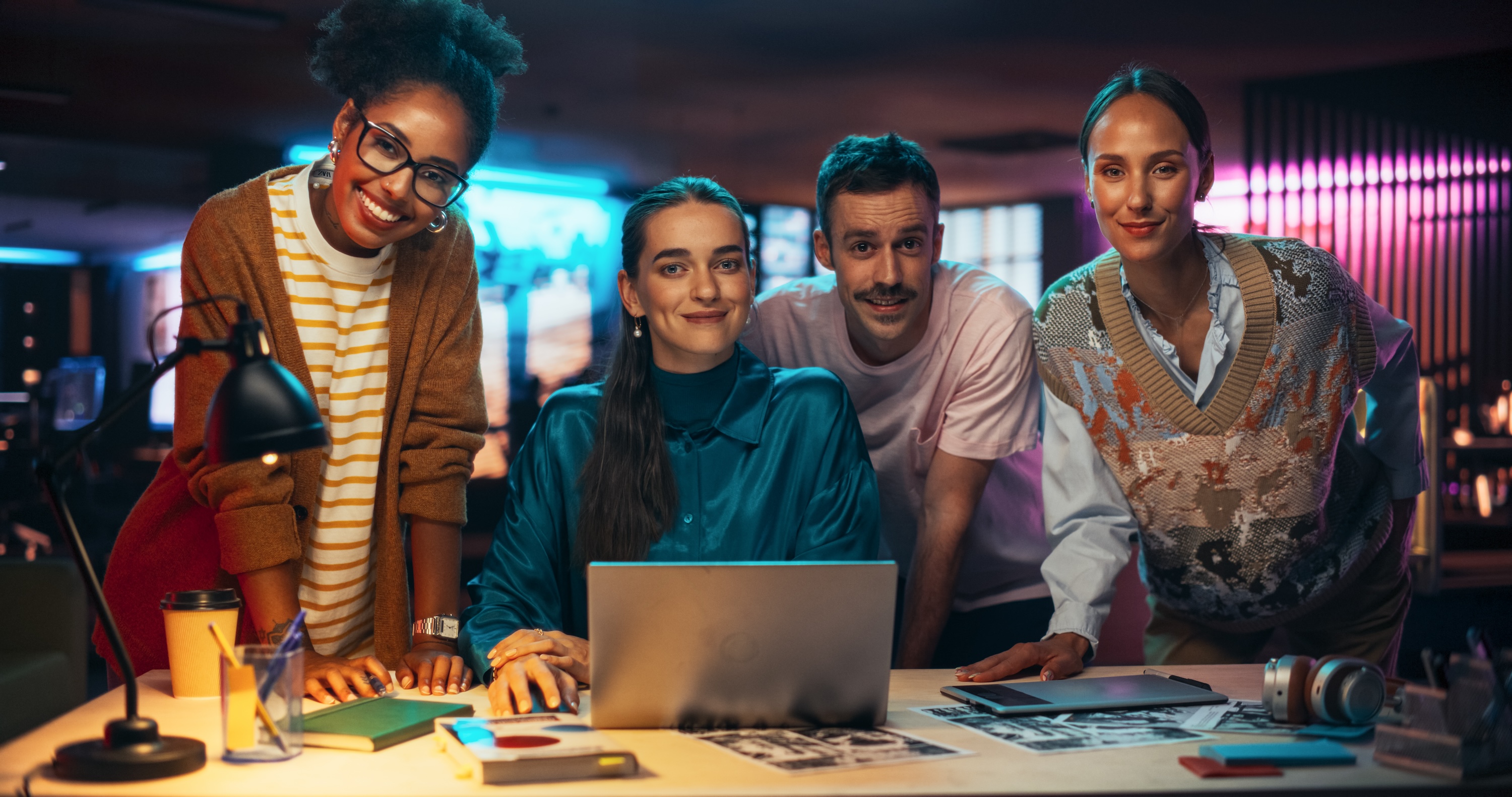 Posing shot of a diverse group of talented young team