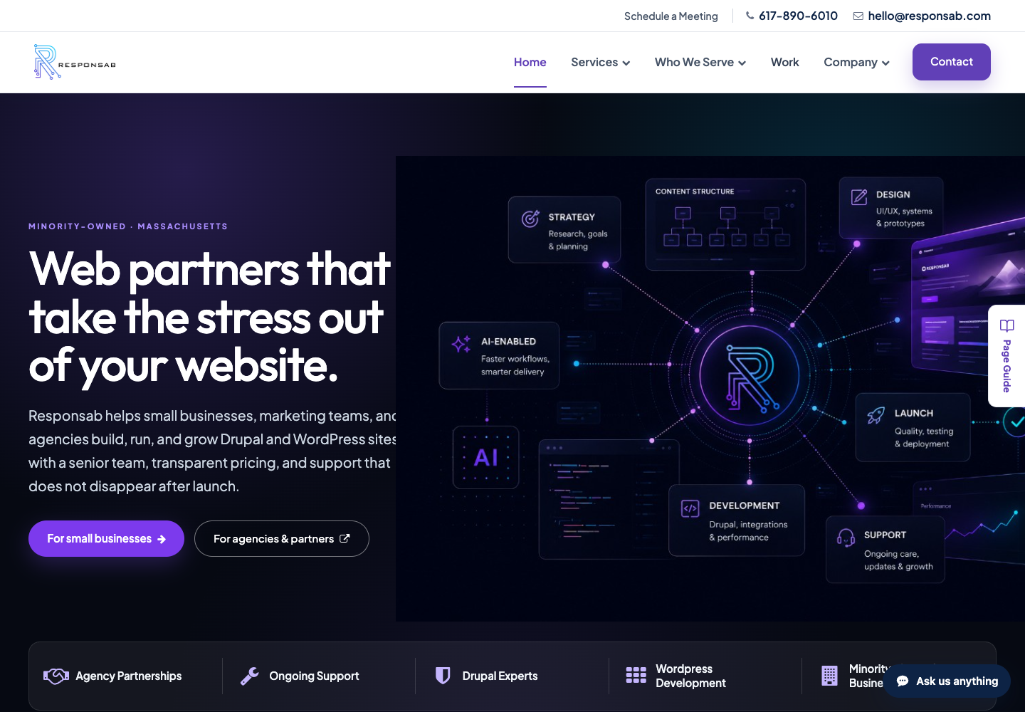 Rebuilt Responsab agency website homepage on Drupal