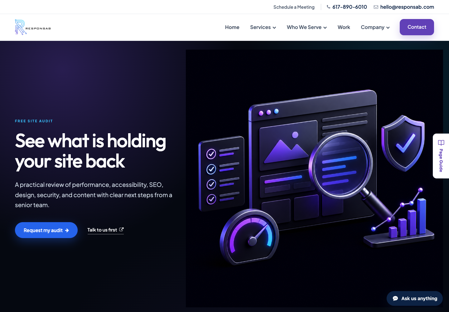 Responsab site audit lead-generation page