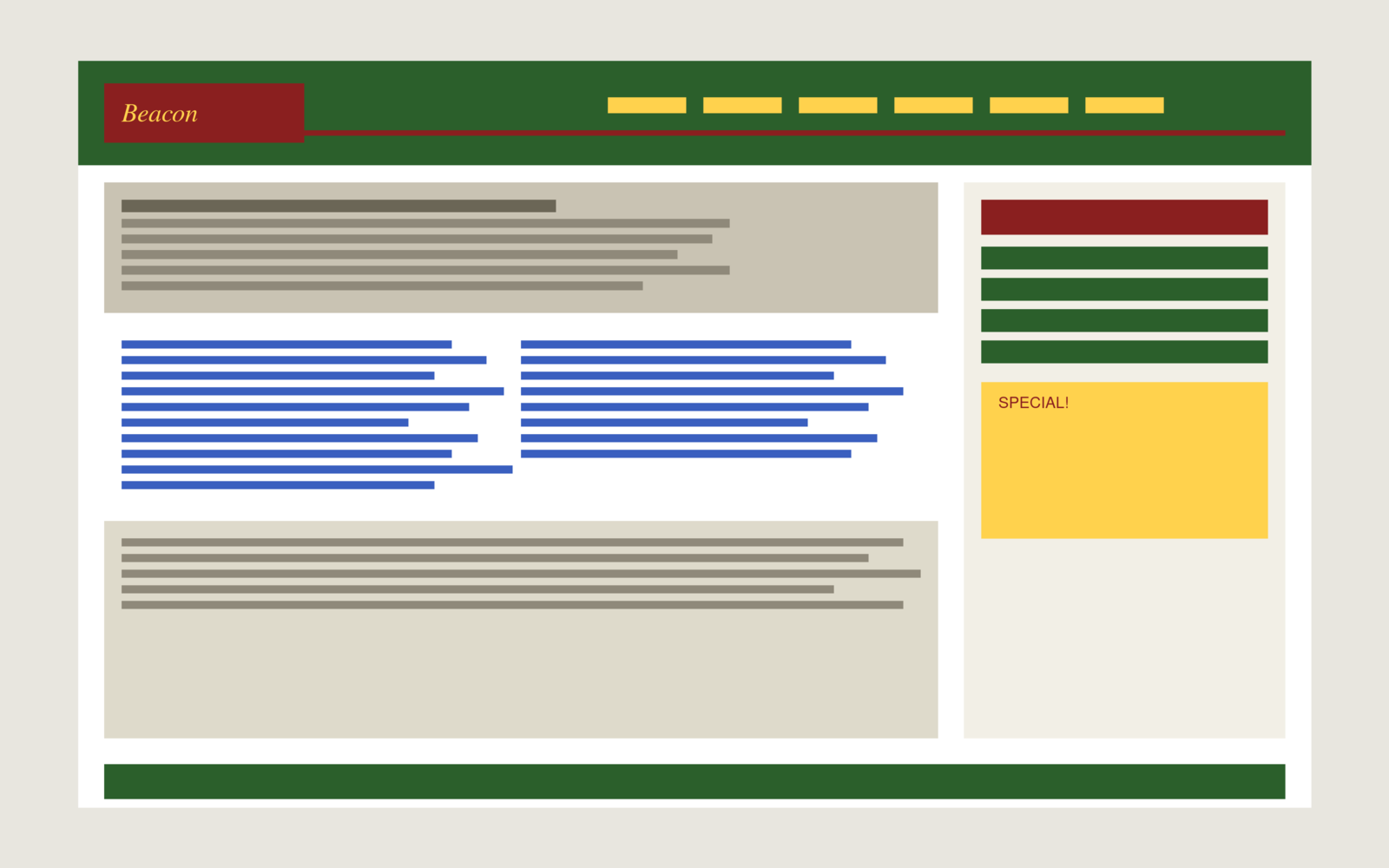 The cluttered, dated Beacon website before the redesign