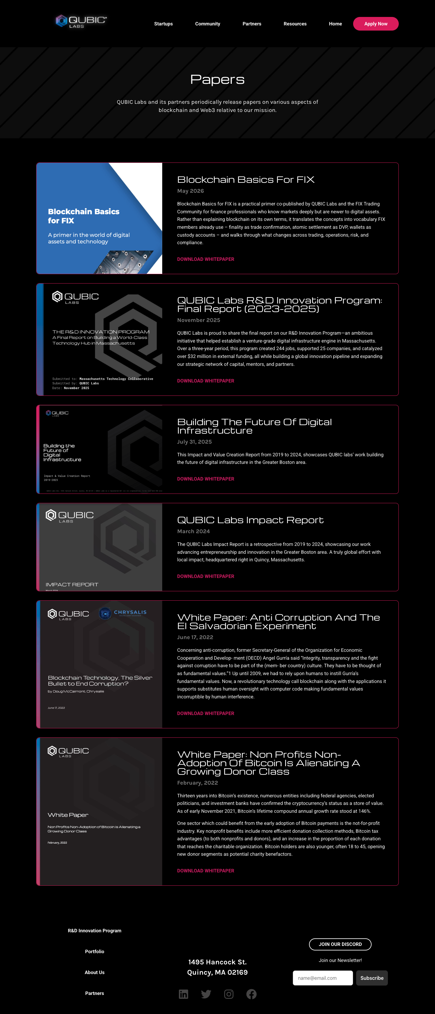 Qubic Labs gated papers page