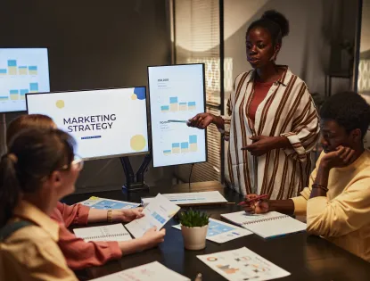 Team member Presenting Plan marketing strategy Meeting